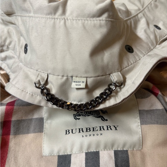 Authentic Burberry London Trench Coat Hooded Nova Check Lining Size 2R Vintage - Picture 8 of 13